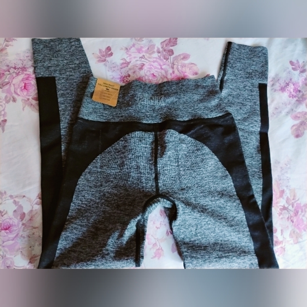 Victoria's Secret PINK Active Gray & Black Seamless Joggers SIZE X-SMALL 🆕 - Picture 4 of 12